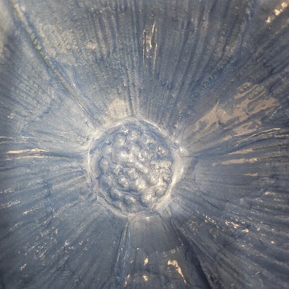 Julia Knight Lily Shaped 8" Serving Bowl Silver/Azure Blue Like New! - Picture 7 of 10